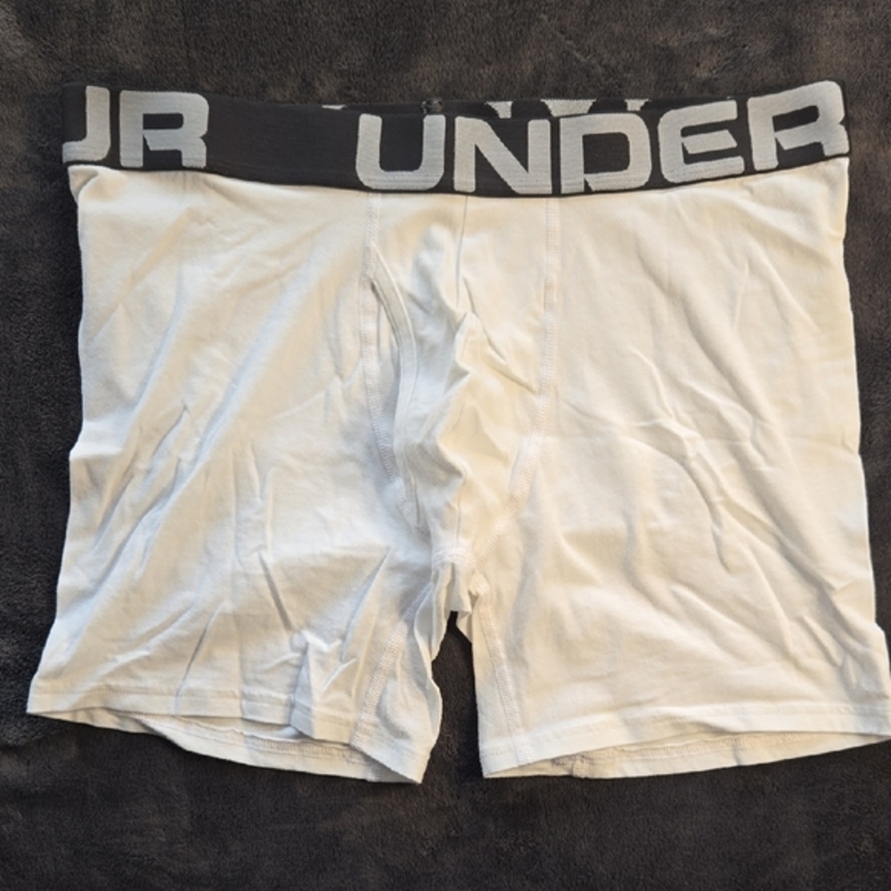 Under Armour White Boxer Briefs Stretchy Athletic Fit